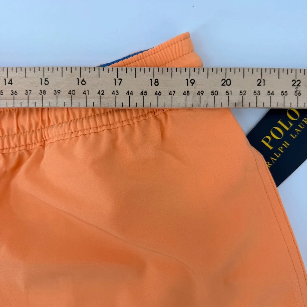 Polo Ralph Lauren Swim Trunks Men XLT Orange Recycled Traveler Pony Logo